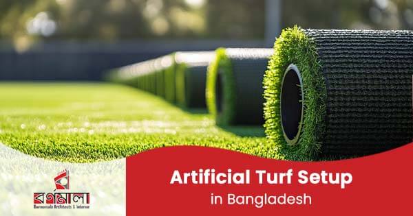 Artificial turf setup in Bangladesh
