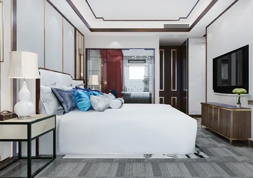 Duplex bedroom and family lounge interior design